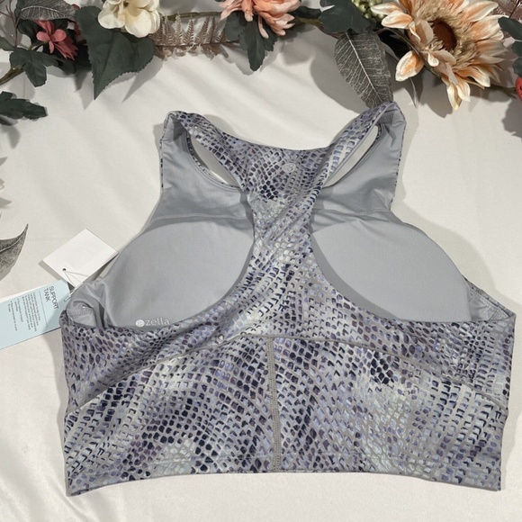NWT Zella [ Medium ] Live‎ In Racerback Bra in Blue Celestial Serpent Print - Picture 8 of 12